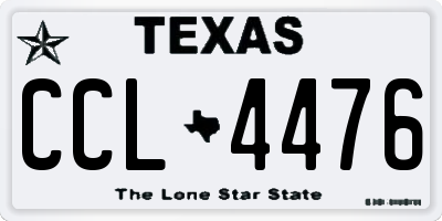 TX license plate CCL4476