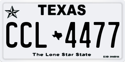 TX license plate CCL4477