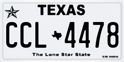 TX license plate CCL4478