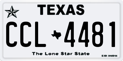TX license plate CCL4481