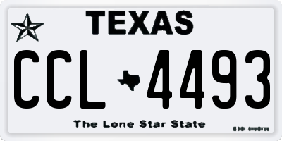 TX license plate CCL4493