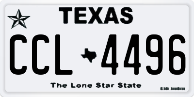 TX license plate CCL4496