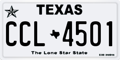 TX license plate CCL4501