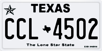 TX license plate CCL4502