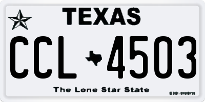 TX license plate CCL4503