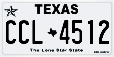 TX license plate CCL4512