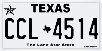 TX license plate CCL4514