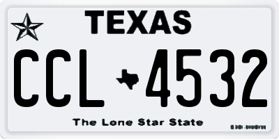 TX license plate CCL4532