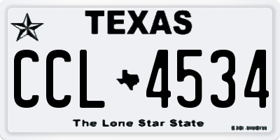 TX license plate CCL4534