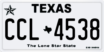 TX license plate CCL4538