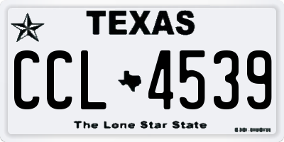TX license plate CCL4539