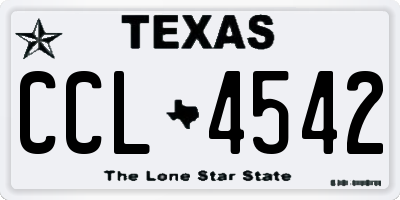 TX license plate CCL4542