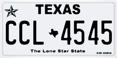 TX license plate CCL4545