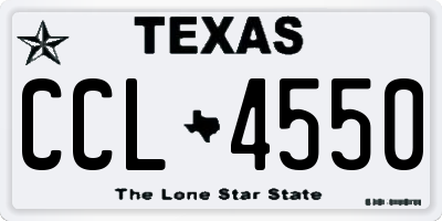 TX license plate CCL4550
