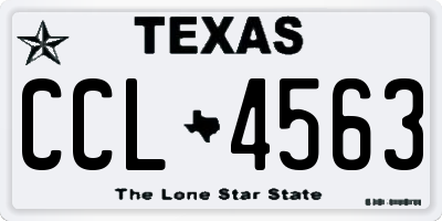 TX license plate CCL4563