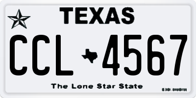 TX license plate CCL4567