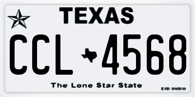 TX license plate CCL4568