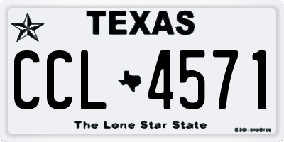 TX license plate CCL4571