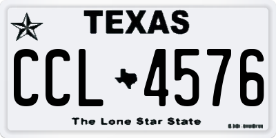 TX license plate CCL4576