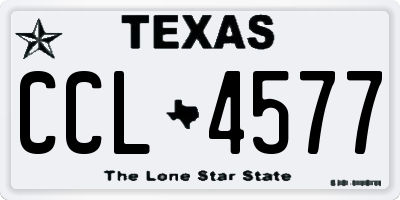 TX license plate CCL4577