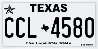 TX license plate CCL4580