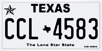 TX license plate CCL4583