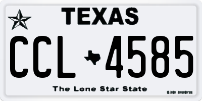TX license plate CCL4585