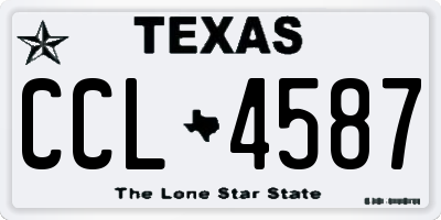 TX license plate CCL4587