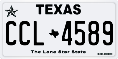 TX license plate CCL4589
