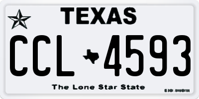 TX license plate CCL4593