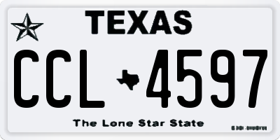 TX license plate CCL4597
