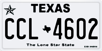 TX license plate CCL4602