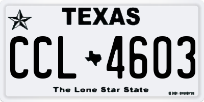 TX license plate CCL4603