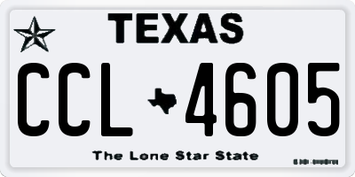 TX license plate CCL4605