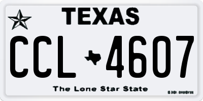 TX license plate CCL4607