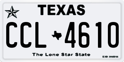TX license plate CCL4610