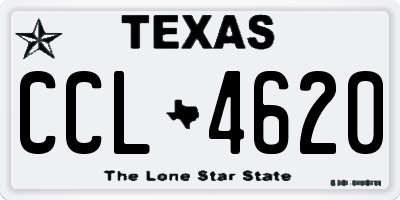 TX license plate CCL4620