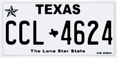 TX license plate CCL4624