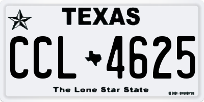 TX license plate CCL4625