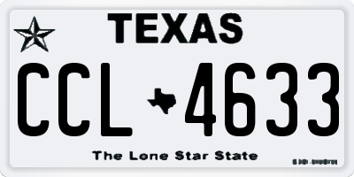 TX license plate CCL4633