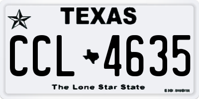 TX license plate CCL4635
