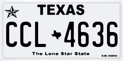 TX license plate CCL4636
