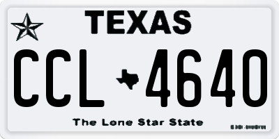 TX license plate CCL4640