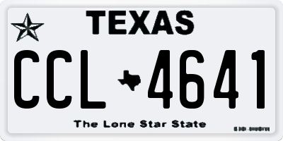 TX license plate CCL4641