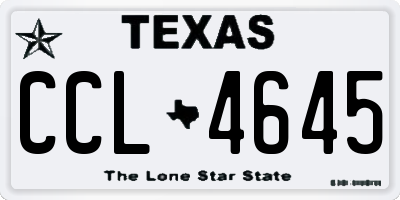 TX license plate CCL4645
