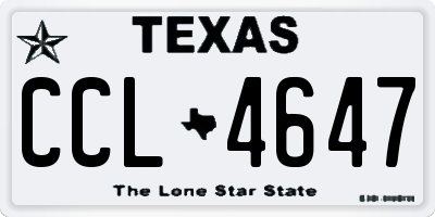TX license plate CCL4647