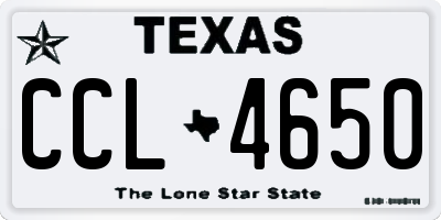 TX license plate CCL4650