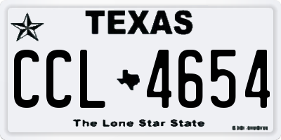 TX license plate CCL4654