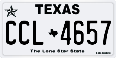TX license plate CCL4657