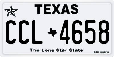 TX license plate CCL4658
